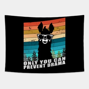 only you can prevent drama llama camping vintage style Tapestry