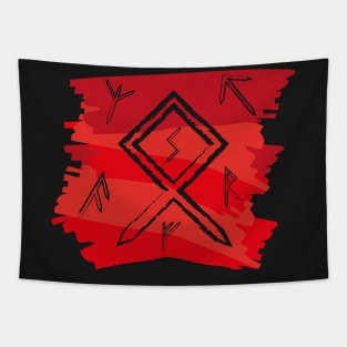 Blood Red Paint Runes Norse Mythology Asatru Tapestry