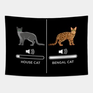 House cat vs Bengal cat Tapestry