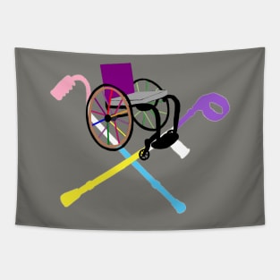 LGBT Queer Wheelchair and Cross Crutches Tapestry