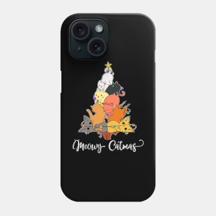 Funny cute meowy christmas tree Phone Case