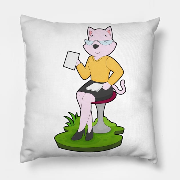 Cat Secretary Note Pillow by Markus Schnabel