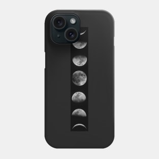 Moon Phases Photography in Black Background Phone Case