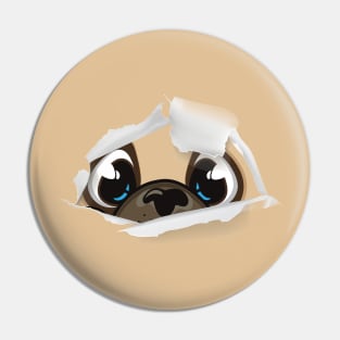 CUTE PUG HIDING DESIGN Pin