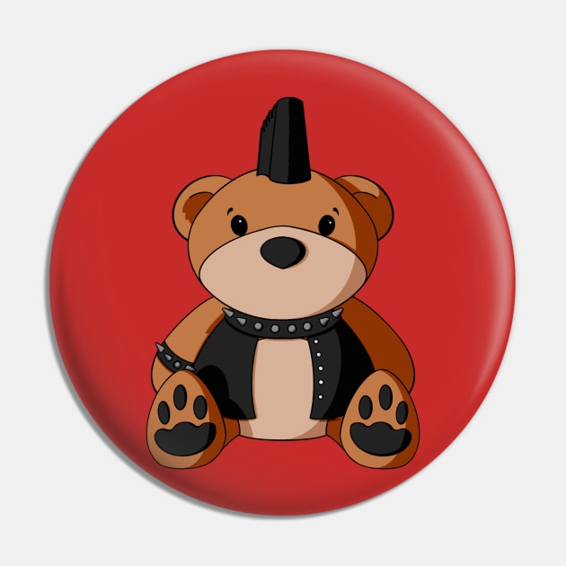 Punk Boy Teddy Bear Pin by Alisha Ober Designs