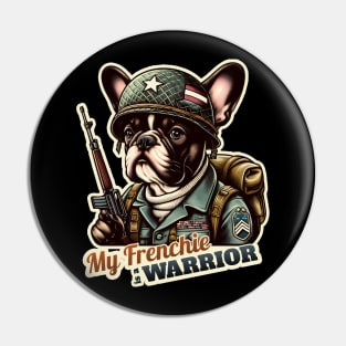 French Bulldog soldier Pin