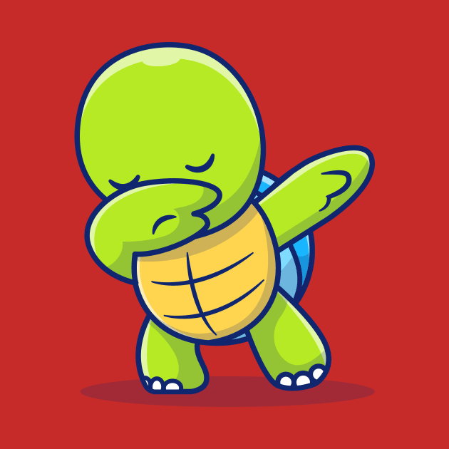 Cute Turtle Dabbing Cartoon Illustration by Catalyst Labs