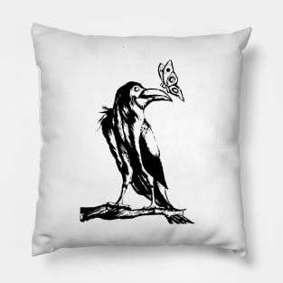 The Crow and The Butterfly Pillow