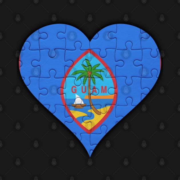 Guamanian Jigsaw Puzzle Heart Design - Gift for Guamanian With Guam Roots by Country Flags