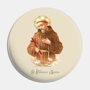Saint Francis of Assisi Antique French Holy Card Pin