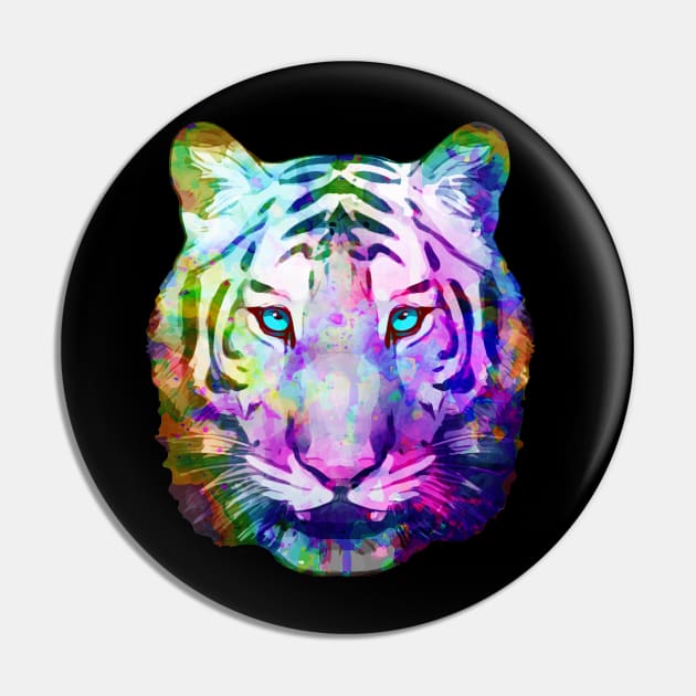 Tiger art illustration, colorful watercolor style Pin by Collagedream
