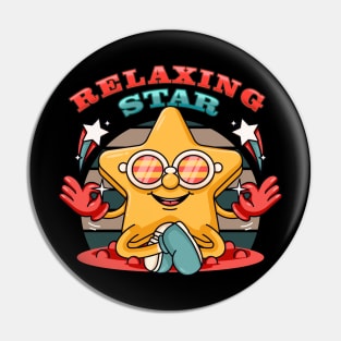 Retaxing Star, a cute star character who meditates Pin