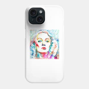 MARLENE DIETRICH watercolor and ink portrait Phone Case