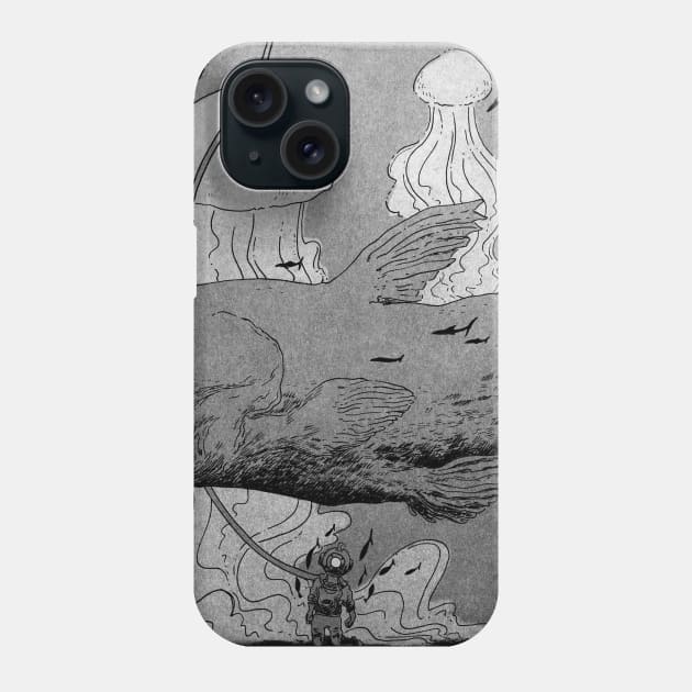 Where The Jellyfishes Begin Phone Case by Uruxu