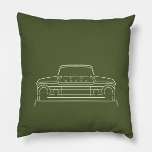 1967 Dodge D100 Sweptline - front stencil, white Pillow