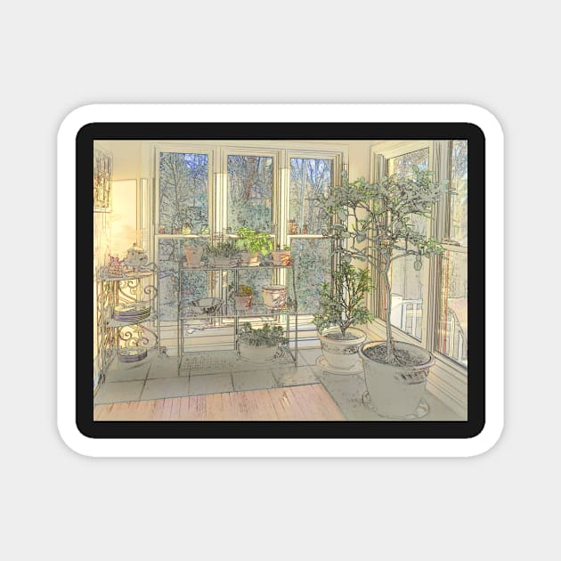 Kitchen Window Magnet by EileenMcVey