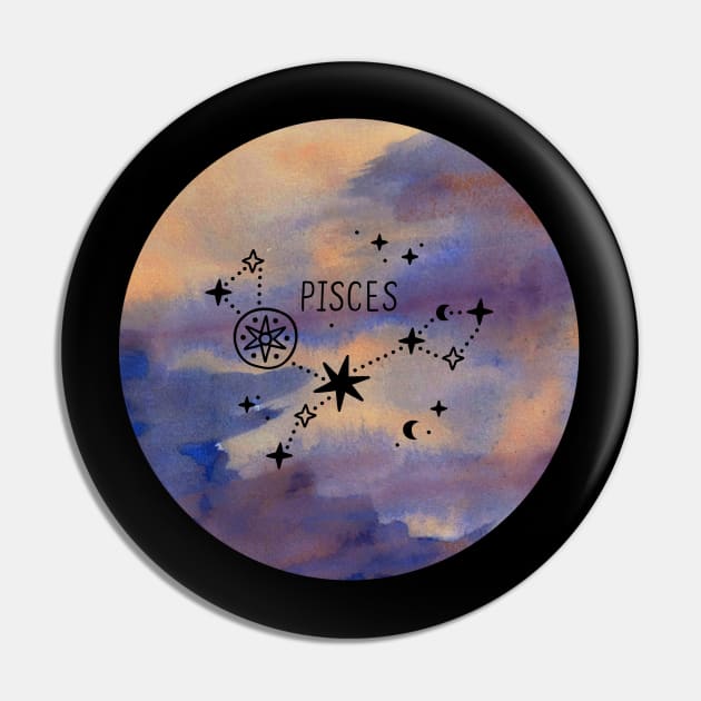 Pisces Zodiac Pin by Nanouche