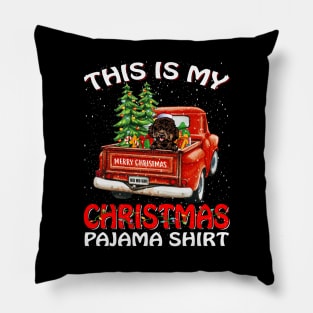 This Is My Christmas Pajama Shirt Poodle Truck Tree Pillow