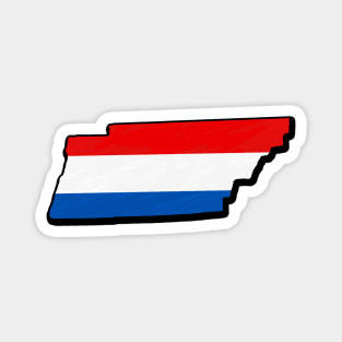 Red, White, and Blue Tennessee Outline Magnet