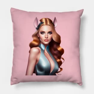 attitude kitty girl Pillow