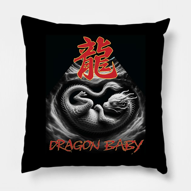 Dragon Baby - Ultrasound image Pillow by Boffoscope