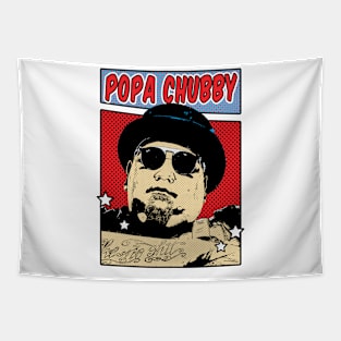 Popa Chubby Pop Art Comic Style Tapestry