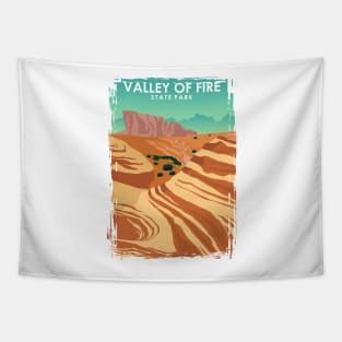 Valley of Fire State Park Vintage Travel Poster Tapestry