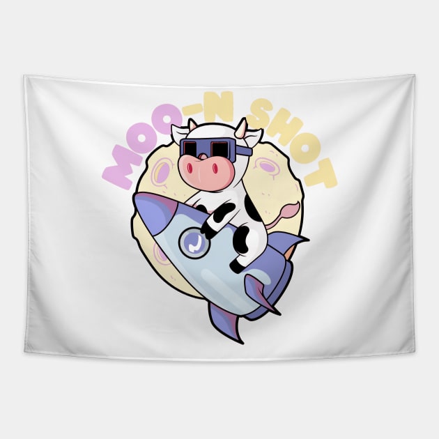 Moo-N Shot Tapestry by HUNTINGisLIFE