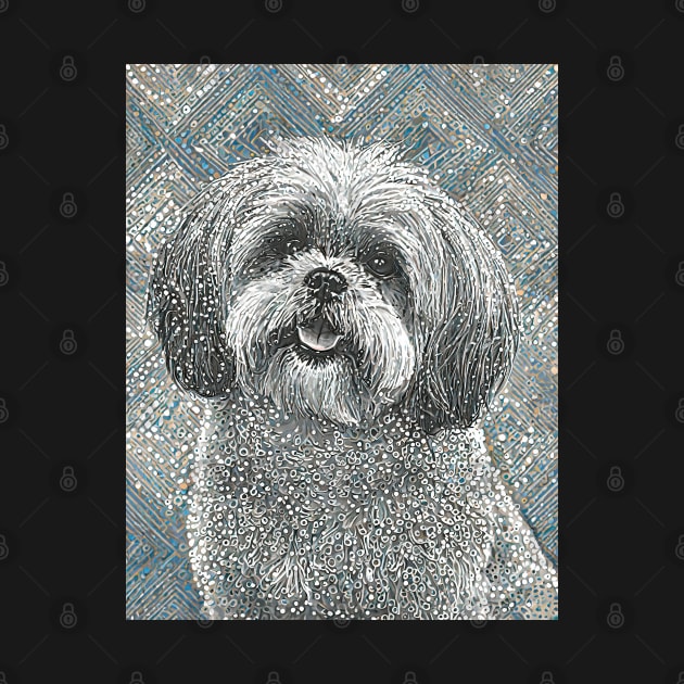 Dog Portrait - Lhasa Apso by Dec69 Studio