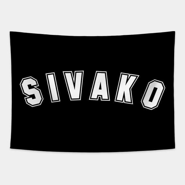 Sivako (white text) Tapestry by mainstvibes