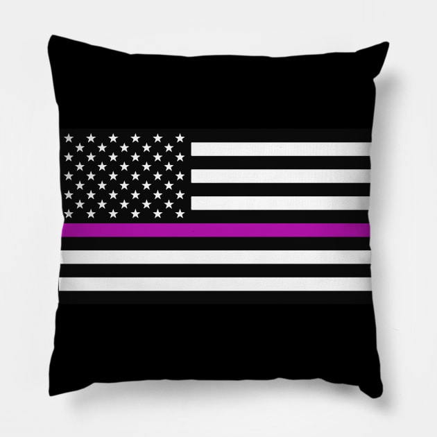 Thin Pink Line American Flag Pillow by Scar