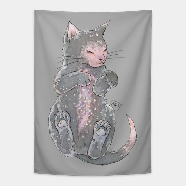 Galaxy Kitten Tapestry by Aqutalion