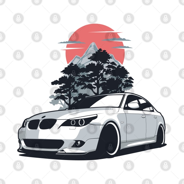 Silver E60 Sedan Nature by KaroCars