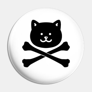 KITTEN BLACK CAT JOLLY ROGER Pin