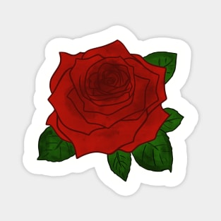 Red rose watercolor design Magnet