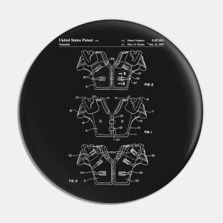 Football Pads Patent - American Football Art - Black Chalkboard Pin