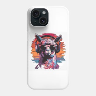 Summery DJ llama/alpaca with sunglasses in a cool style Phone Case