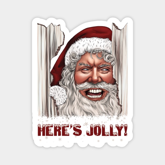 Here's Jolly Funny Horror Santa Claus Christmas Magnet by TheGhoulishGarb