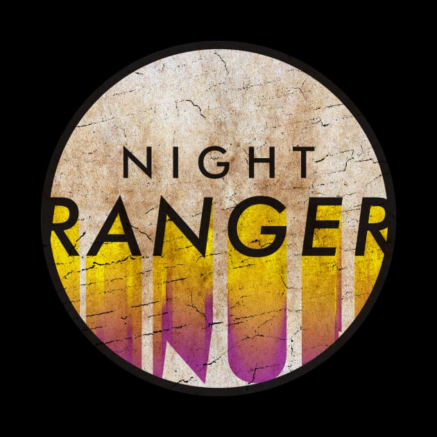 Night Ranger - VINTAGE YELLOW CIRCLE by GLOBALARTWORD