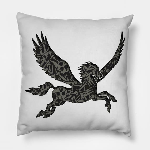 Dark Horse Pegasus Pillow by ferinefire