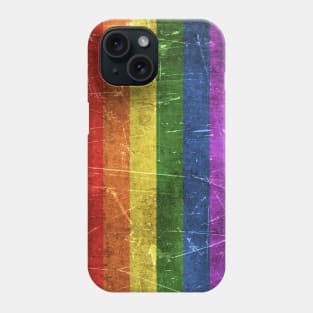 Vintage Aged and Scratched Rainbow Gay Pride Flag Phone Case