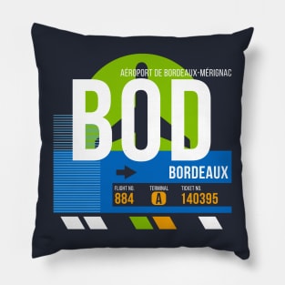 Bordeaux (BOD) Airport // Retro Sunset Baggage Tag Pillow