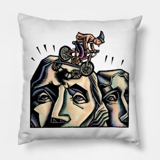 Mount Rushmore Mountain Biker Pillow