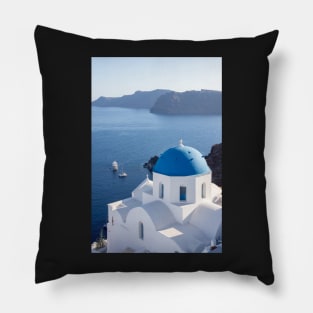 Blue domed white building. Pillow