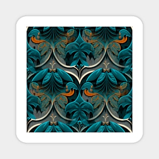 Fancy Teal and Orange Magnet