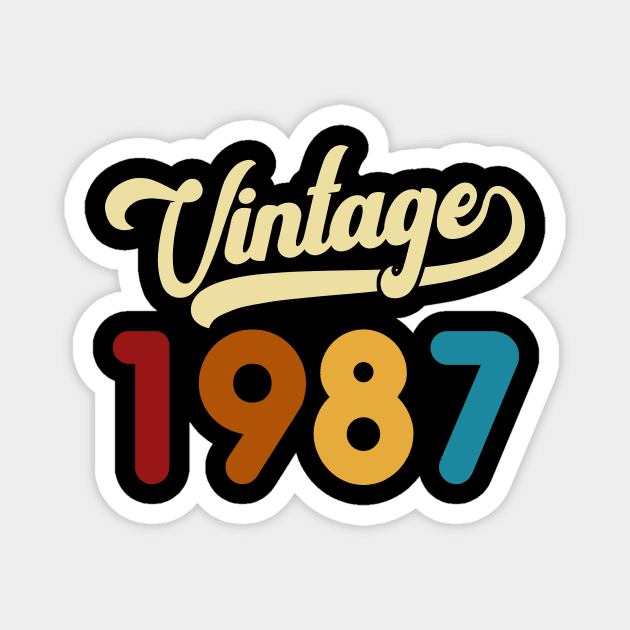 1987 Vintage Gift 33rd Birthday Retro Style Magnet by Kimko