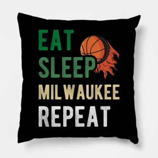 Milwaukee Wisconsin Basketball Vintage Sports Lovers Fans Fear the Deer Gr34k Fr34K Pillow