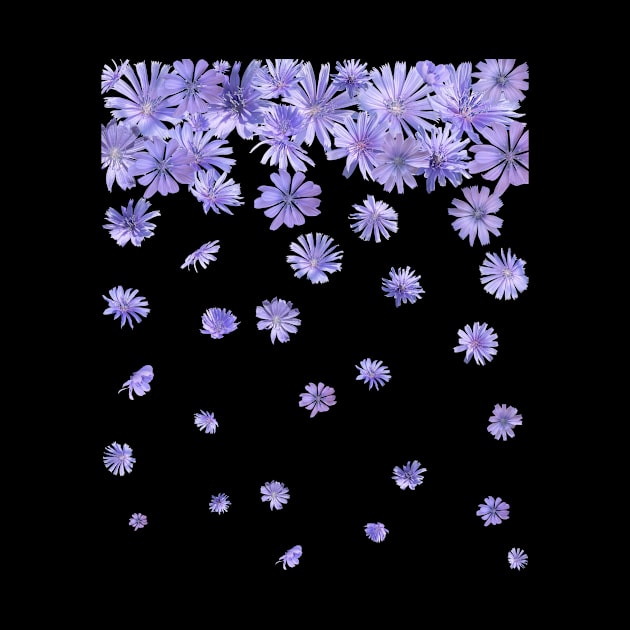 Purple Chicory Flowers Rain by Flowers on t-shirts