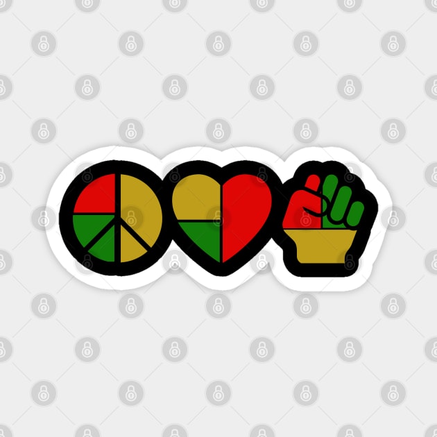 Peace Love Juneteenth Magnet by FullOnNostalgia