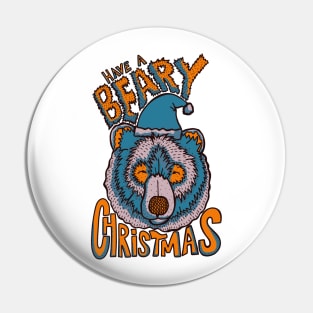 Have a Beary Christmas blue Pin